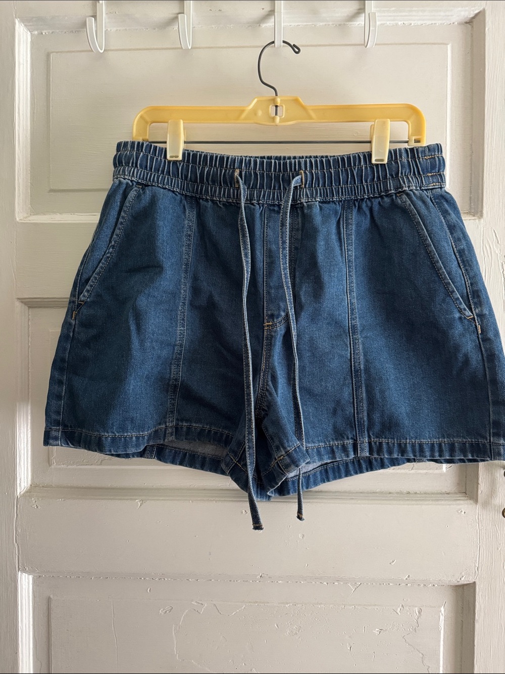 Loft Elastic-Waist Denim Women's Shorts - Blue